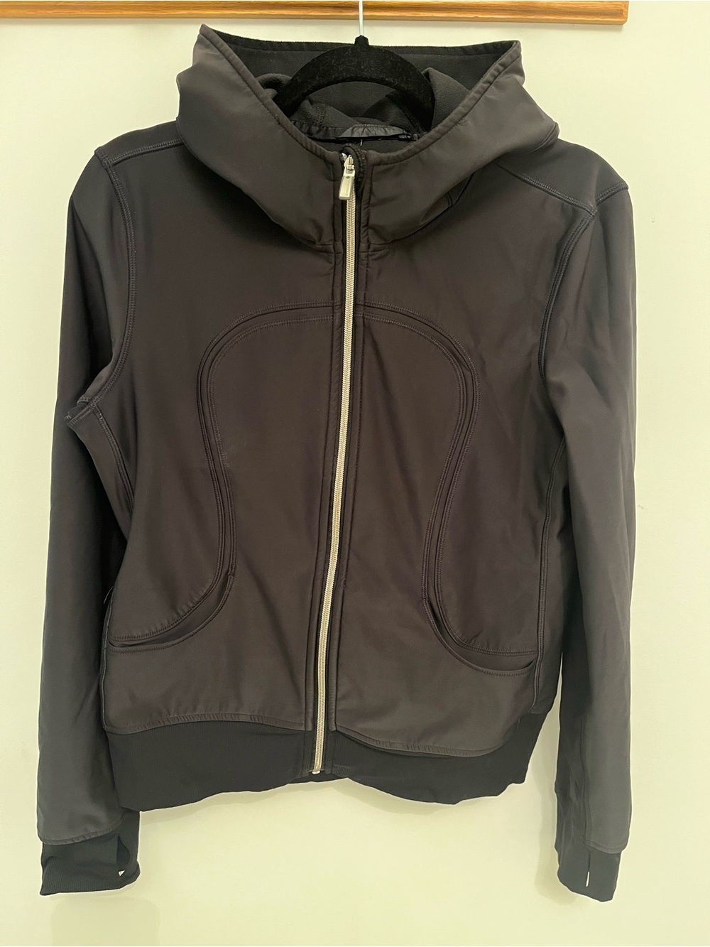 Women's Lululemon Black Hooded Zip Bomber